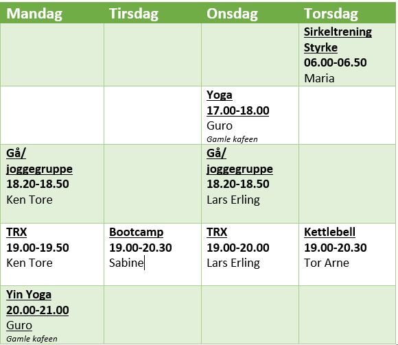 Timeplan fra okt 2019