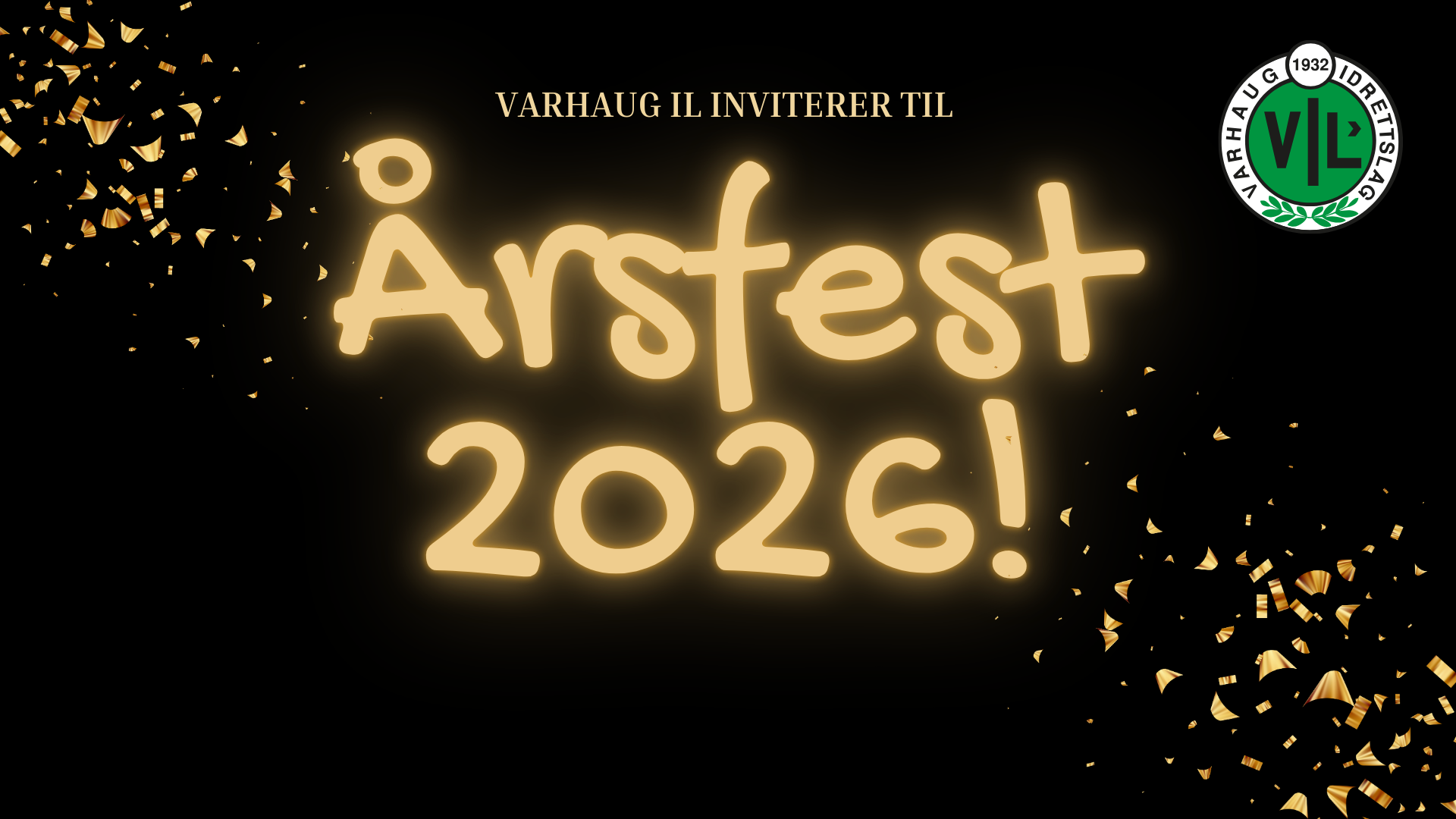 Black and Gold Party Invitation Flyer (1920 x 1080 px)